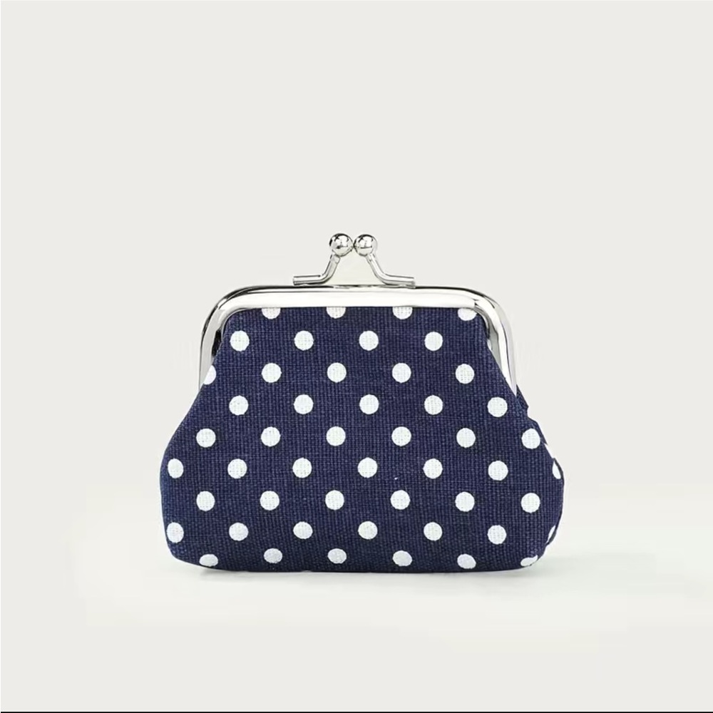 NWT Blue & White Polka Dot Coin Purse Wallet